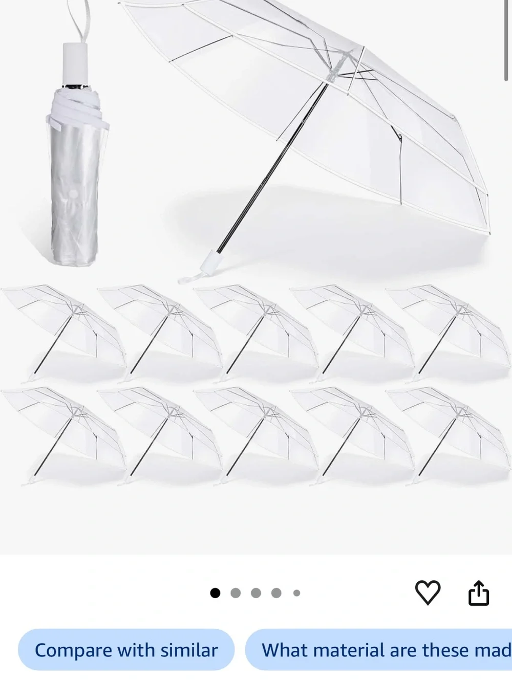 12 pcs clear umbrellas bulk new